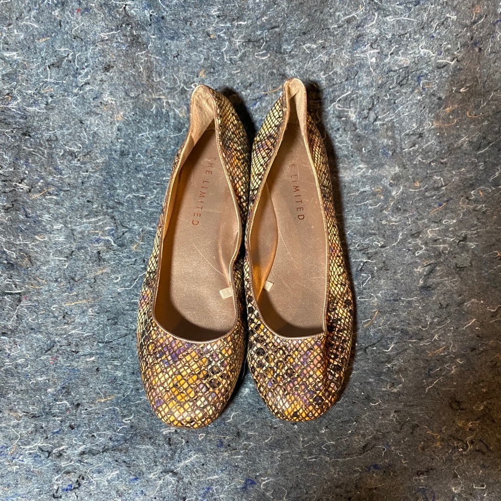 Rainbow Snake Print Ballet Flats